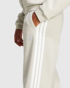 Pantaloni Essentials 3-Stripes Open-Hem French Terry Marrone Donna