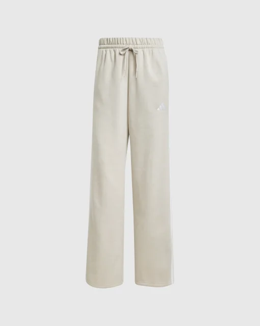 Pantaloni Essentials 3-Stripes Open-Hem French Terry Marrone Donna