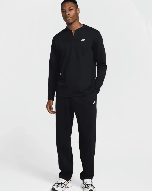 Pantaloni in French Terry con bordo aperto Nero Uomo