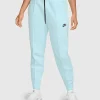 Pantaloni jogger a vita media Tech Fleece Blu Donna
