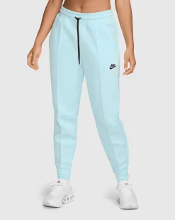 Pantaloni jogger a vita media Tech Fleece Blu Donna