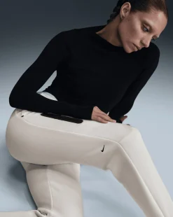 Pantaloni jogger a vita media Tech Fleece Bianco Donna
