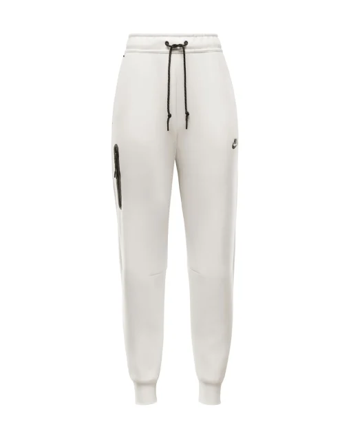 Pantaloni jogger a vita media Tech Fleece Bianco Donna