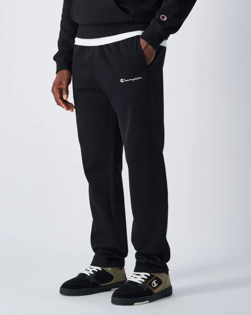 Pantaloni joggers in felpa a gamba dritta Nero Uomo