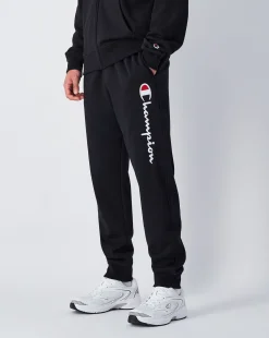 Pantaloni joggers in felpa con logo grande Nero Uomo
