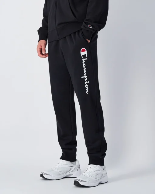 Pantaloni joggers in felpa con logo grande Nero Uomo