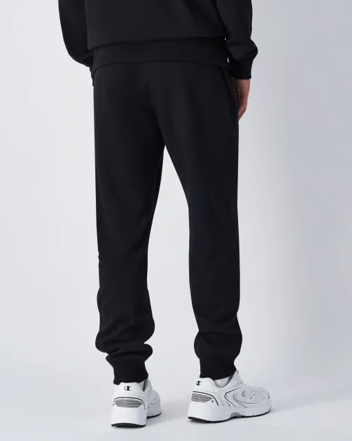 Pantaloni joggers in felpa con logo grande Nero Uomo