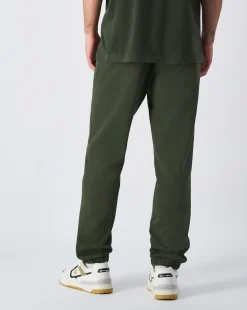Pantaloni joggers in felpa con logo tono su tono Verde Uomo