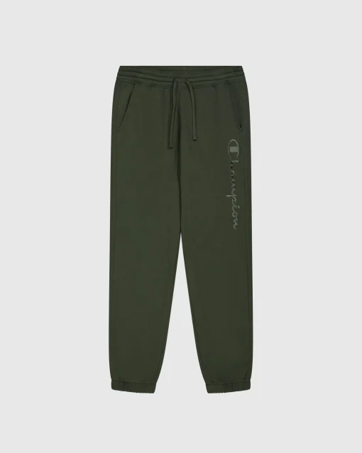 Pantaloni joggers in felpa con logo tono su tono Verde Uomo