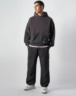 Pantaloni Parachute Cargo Nero Nero Uomo