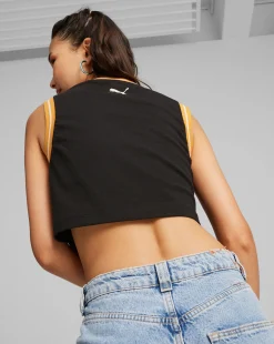 Puma Crop Top Team Nero Donna
