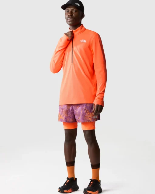 The North Face T-Shirt Sunriser 1/4 Zip Rosso Uomo
