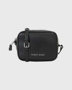 Tommy Hilfiger Borsa Essential con Tracolla e Logo Nero Unisex Adulto