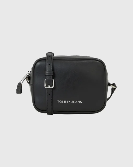 Tommy Hilfiger Borsa Essential con Tracolla e Logo Nero Unisex Adulto