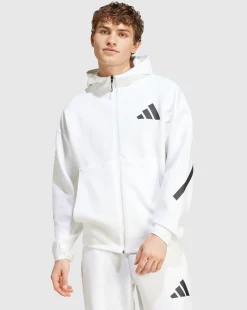 Track jacket New adidas Z.N.E. Full-Zip Hooded Bianco Uomo