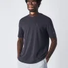 T-shirt a girocollo con logo tono su tono Nero Uomo