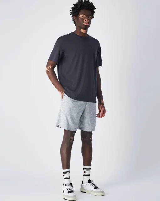 T-shirt a girocollo con logo tono su tono Nero Uomo