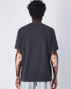 T-shirt a girocollo con logo tono su tono Nero Uomo