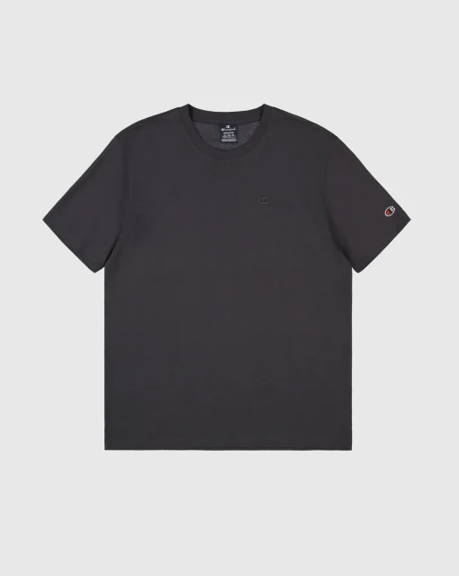 T-shirt a girocollo con logo tono su tono Nero Uomo