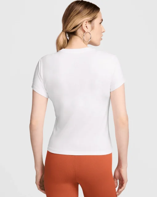 T-shirt a taglio leggermente ridotto Chill Knit Bianco Donna
