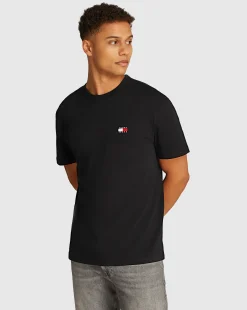 T-shirt con distintivo Tommy Nero Uomo