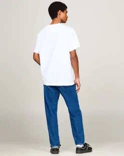 T-Shirt Con Logo Effetto Sbiadito Bianco Uomo