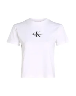 T-Shirt Corta Con Monogramma Bianco Donna