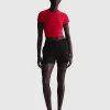 T-shirt corta slim fit Chill Knit Rosso Donna