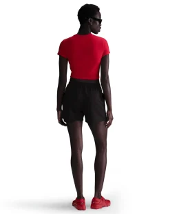 T-shirt corta slim fit Chill Knit Rosso Donna