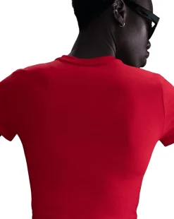 T-shirt corta slim fit Chill Knit Rosso Donna