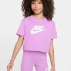 T-Shirt Crop Futura Viola Bambina