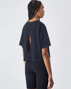 T-shirt cropped Nero Donna