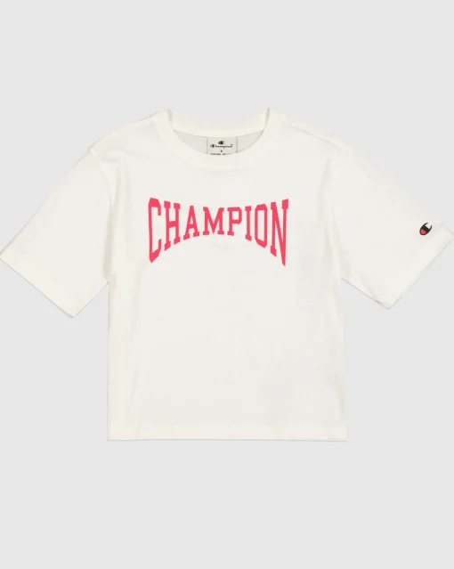 T-Shirt Girocollo Graphic Shop Bianco Bambina