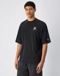T-Shirt Girocollo Icons Plus Wash Nero Uomo