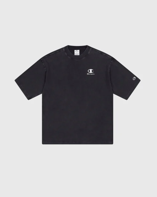 T-Shirt Girocollo Icons Plus Wash Nero Uomo