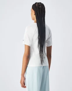 T-Shirt Girocollo Script Bianco Donna