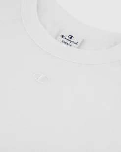 T-Shirt Girocollo Script Bianco Donna