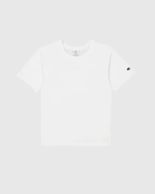 T-Shirt Girocollo Script Bianco Donna