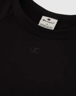 T-Shirt Girocollo Script Nero Donna