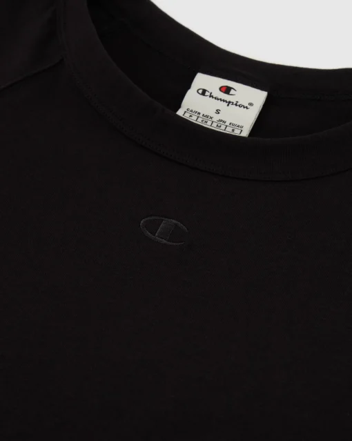 T-Shirt Girocollo Script Nero Donna