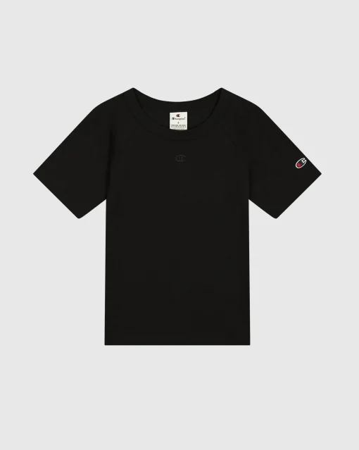 T-Shirt Girocollo Script Nero Donna