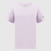 T-shirt in jersey con logo piccolo Viola Donna