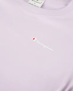 T-shirt in jersey con logo piccolo Viola Donna