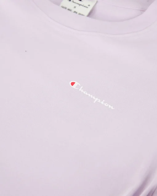 T-shirt in jersey con logo piccolo Viola Donna