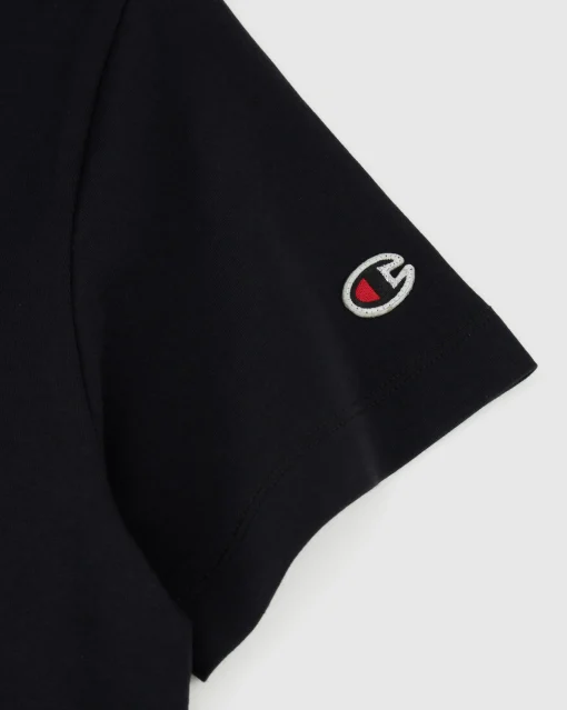 T-shirt in jersey con logo grande Nero Donna