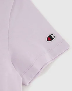 T-shirt in jersey con logo grande Viola Donna