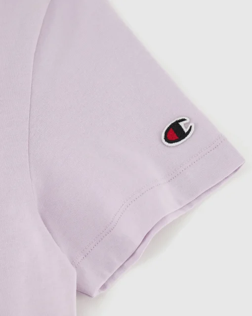 T-shirt in jersey con logo grande Viola Donna