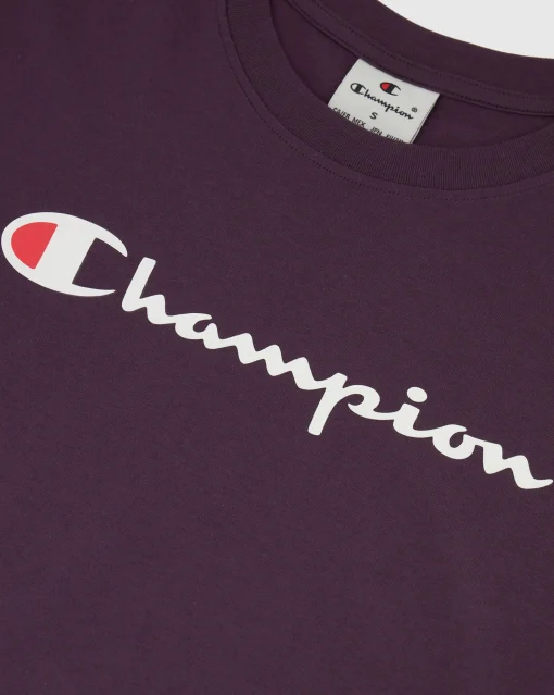 T-shirt in jersey con logo grande Viola Donna