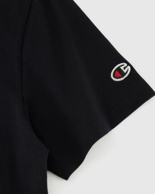 T-shirt in jersey con logo piccolo Nero Donna