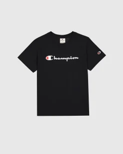 T-shirt in jersey con logo grande Nero Donna